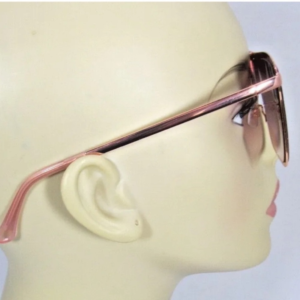 Jessica Simpson Rose Gold Metal Frame Square Shield Sunglasses Eyewear J6100 - Picture 14 of 14